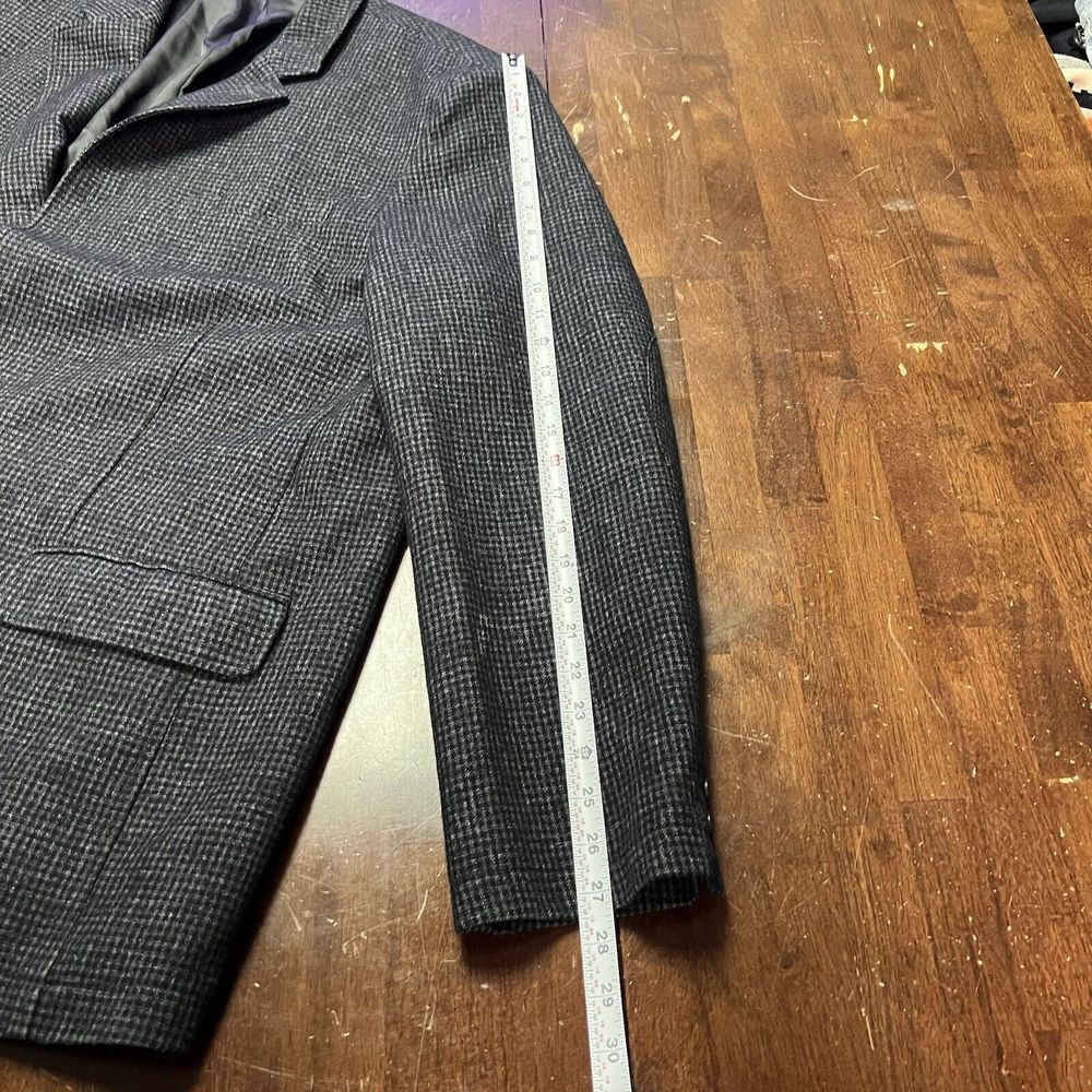 Vintage LL Bean Wool Blend 50 Tall Sport Coat Blazer Overcoat Retro Houndstooth - Picture 11 of 12